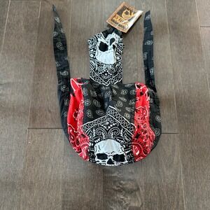 NWT Danbanna Skull Paisley Headwrap Do-Rag Skull Cap Bikercore Motorcycle